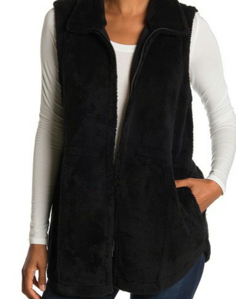 LAST ONE (XL) Tommy Bahama Black Plush Fleece Vest NWT